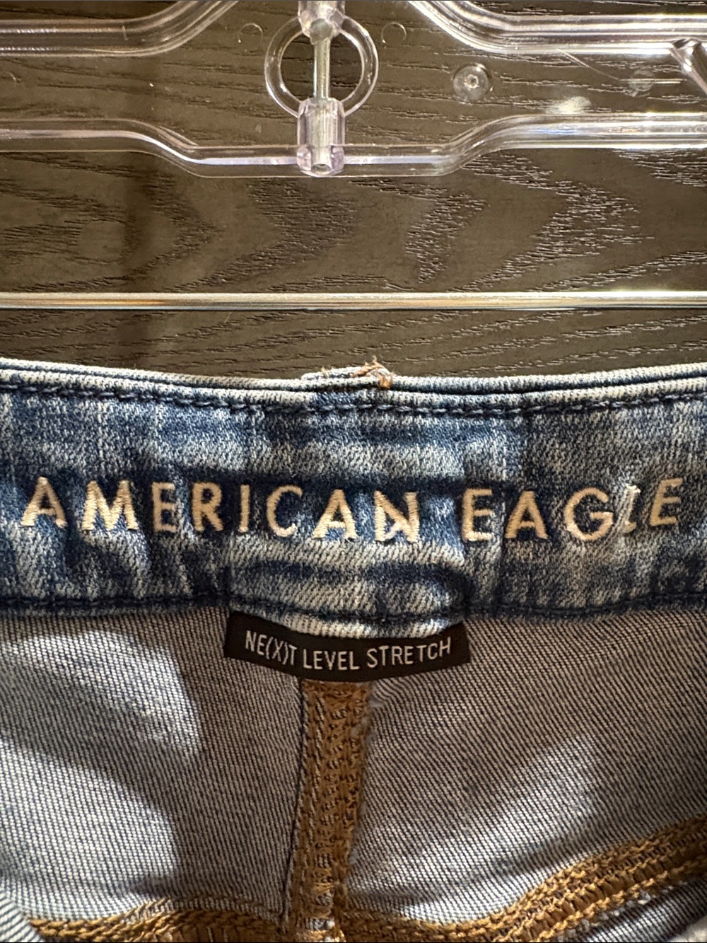 American Eagle Super High Rise Super Stretch Denim Shorts EUC - Picture 3 of 4